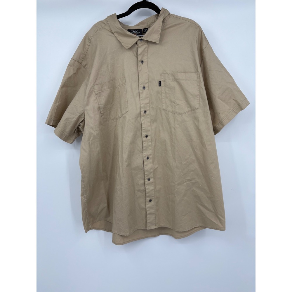 Harley Davidson Motorclothes Mens Tan Short Sleeve Button Up Shirt Regular Fit